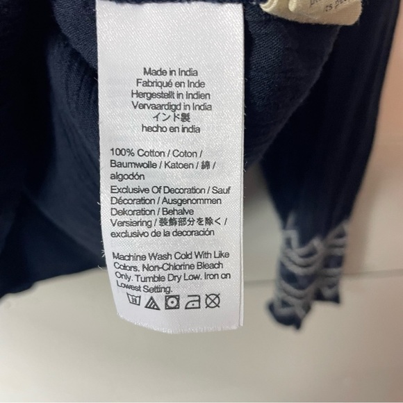 Madewell Navy Smock Neck Flowy Blouse Size XS - Picture 4 of 8